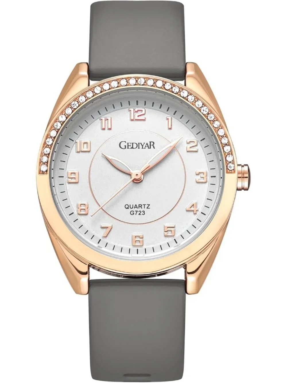 Women's Gray Silicone Strap Waterproof Analog Quartz Easy Read Dial Wrist Watch